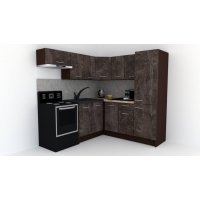 Bucatarie de Colt GENA NEW 10 DR. 190-200, Fara Corp de Cuptor, Wenge / Decor 4299